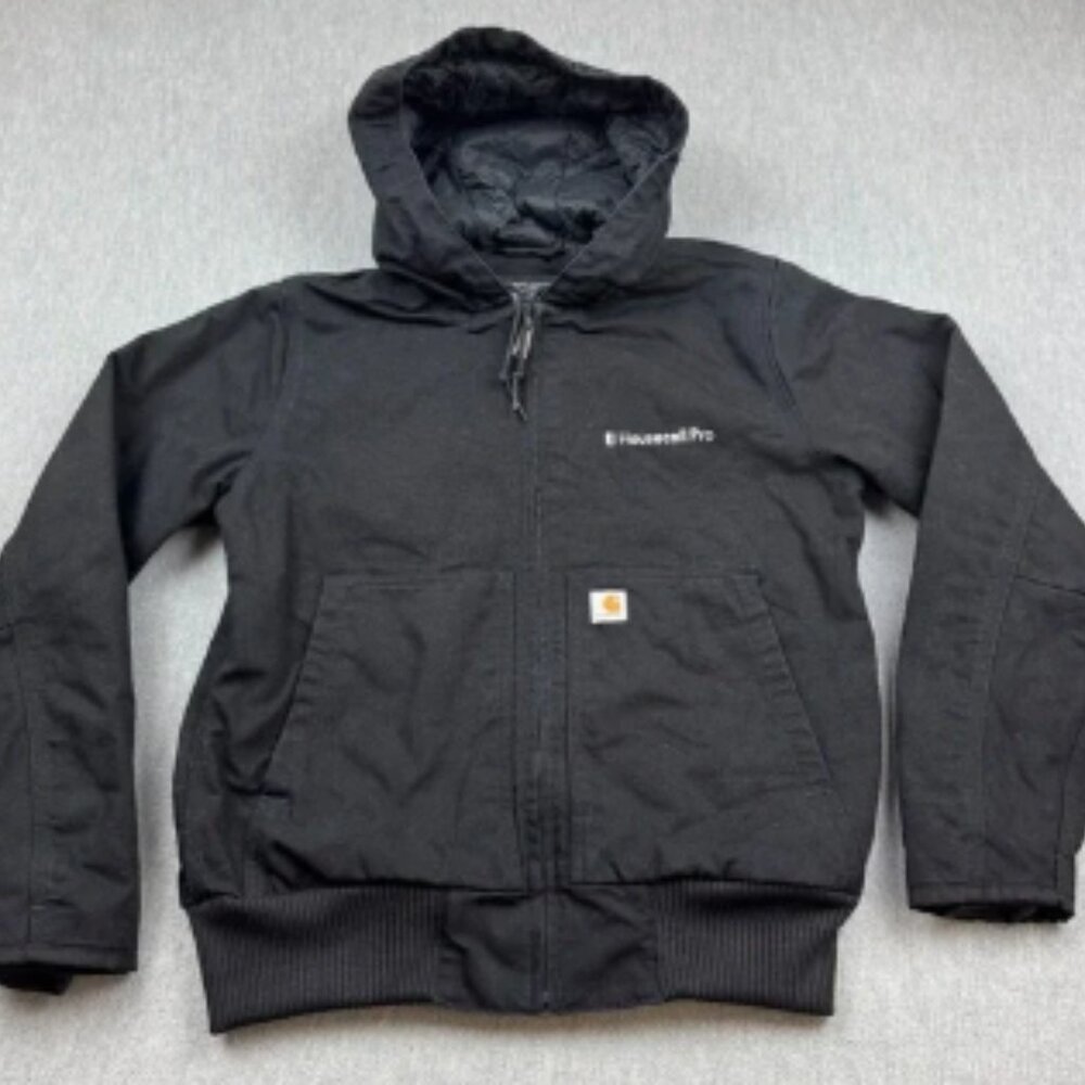 Carhartt Jacket Womens Small 4-6 Black Full Zip Duck Canvas Quilt Lined J130-W